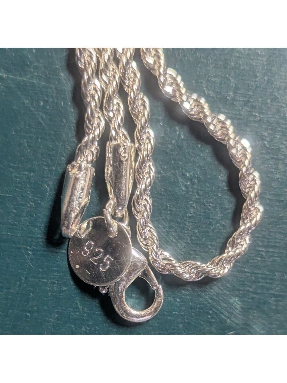 Classic *Silver Necklace, Rope Chain - Picture 5 of 6